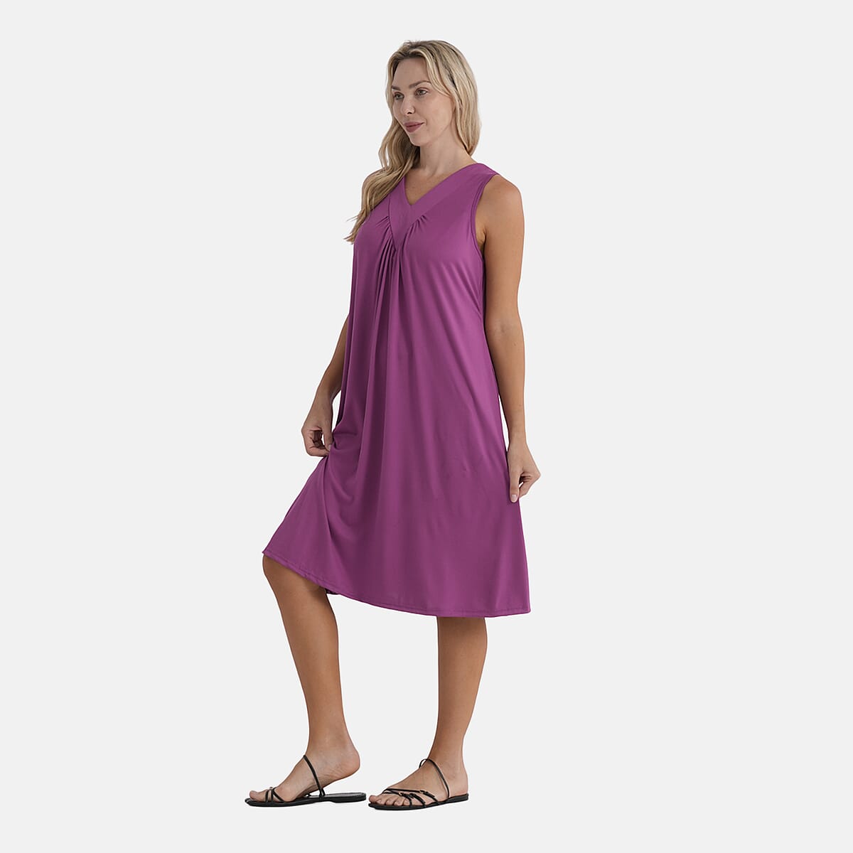  La Marey Purple Midi Lounge Dress - One Size Fits Most image number 3