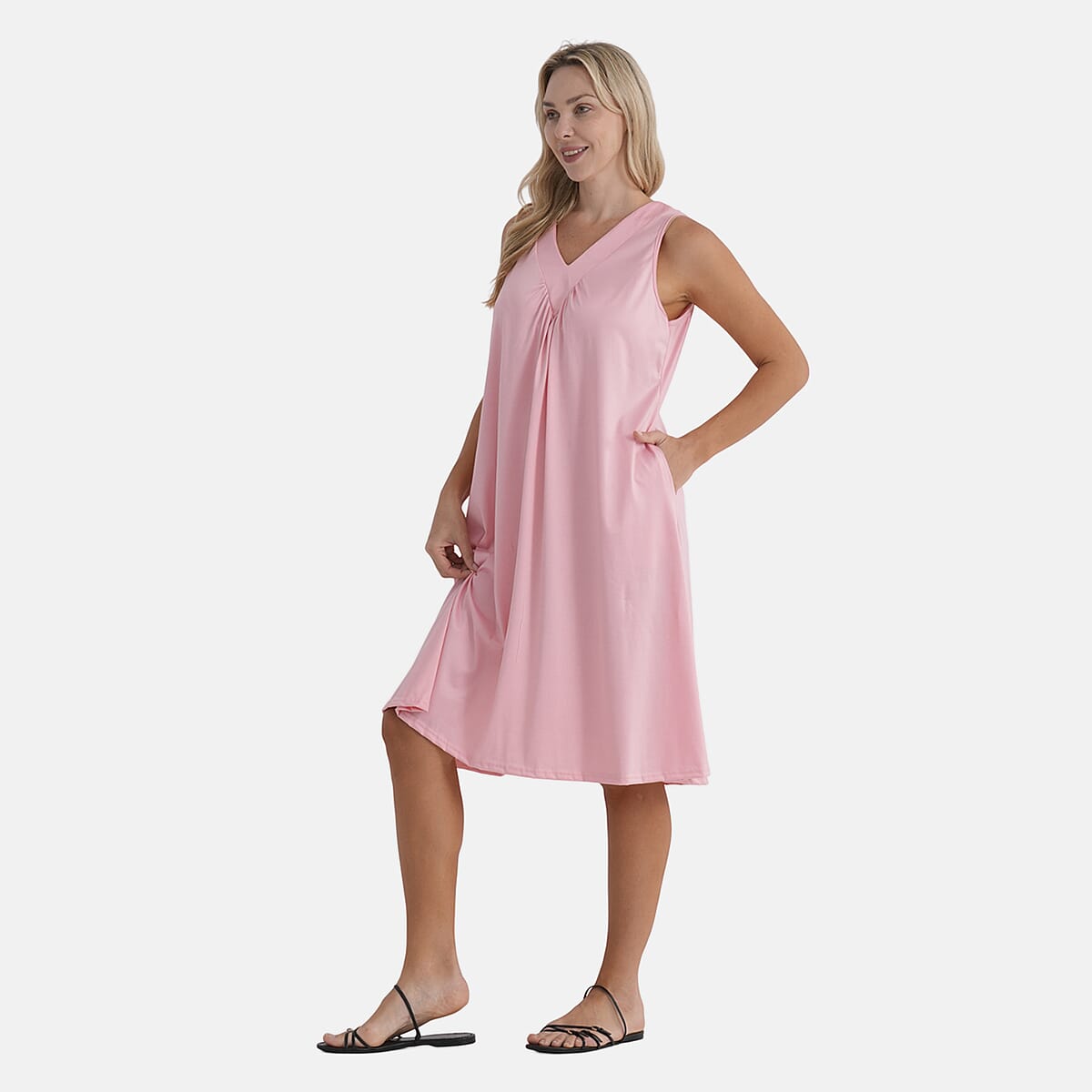  La Marey Pink Midi Lounge Dress - One Size Fits Most image number 3