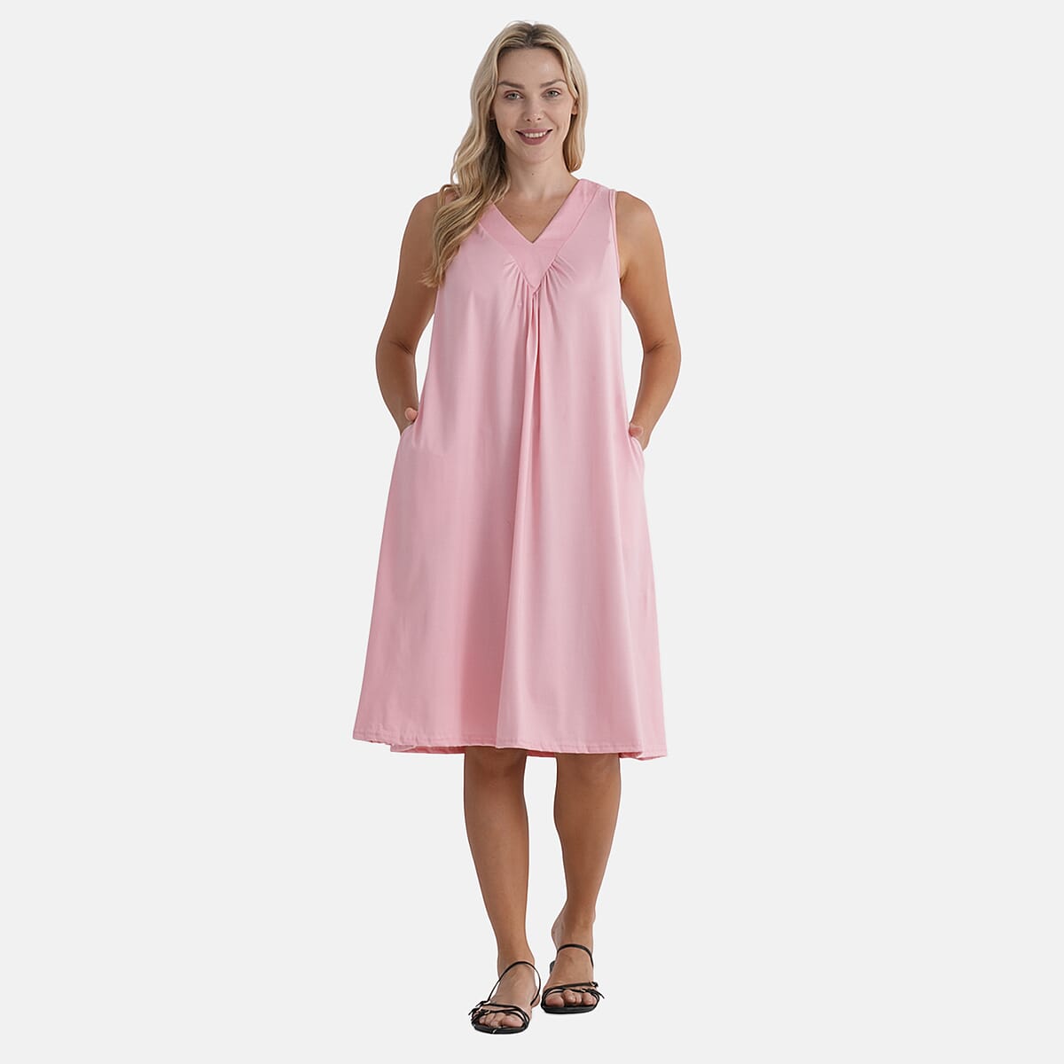  La Marey Pink Midi Lounge Dress - One Size Fits Most image number 4