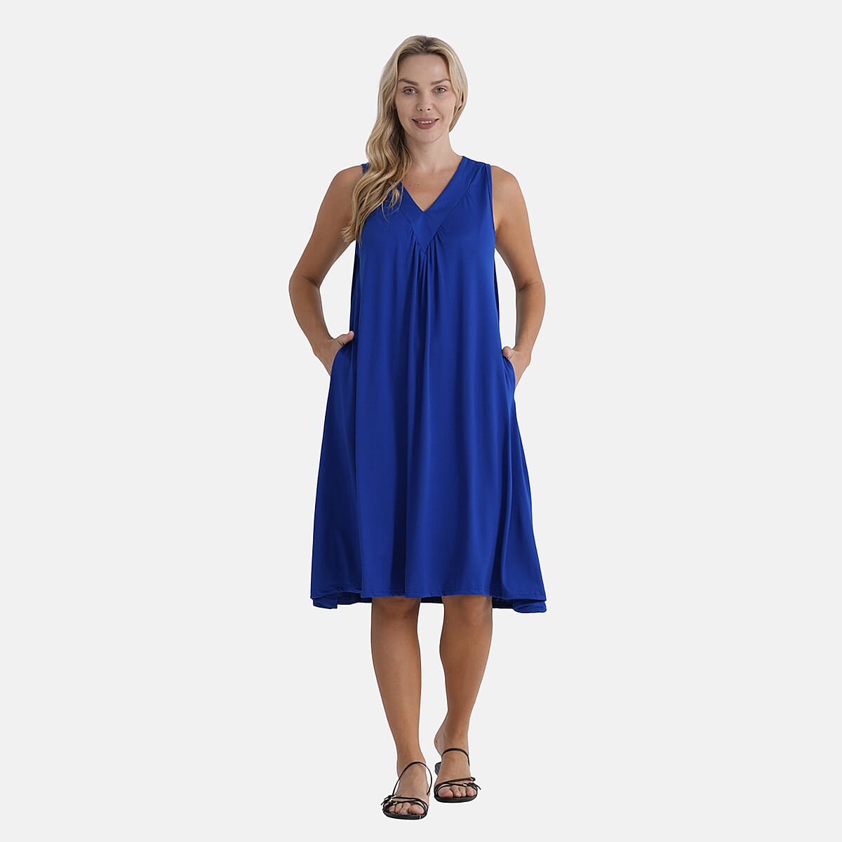  La Marey Blue Midi Lounge Dress - One Size Fits Most image number 4