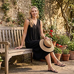  La Marey Black Midi Lounge Dress - One Size Fits Most