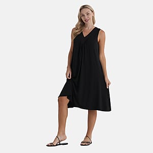  La Marey Black Midi Lounge Dress - One Size Fits Most