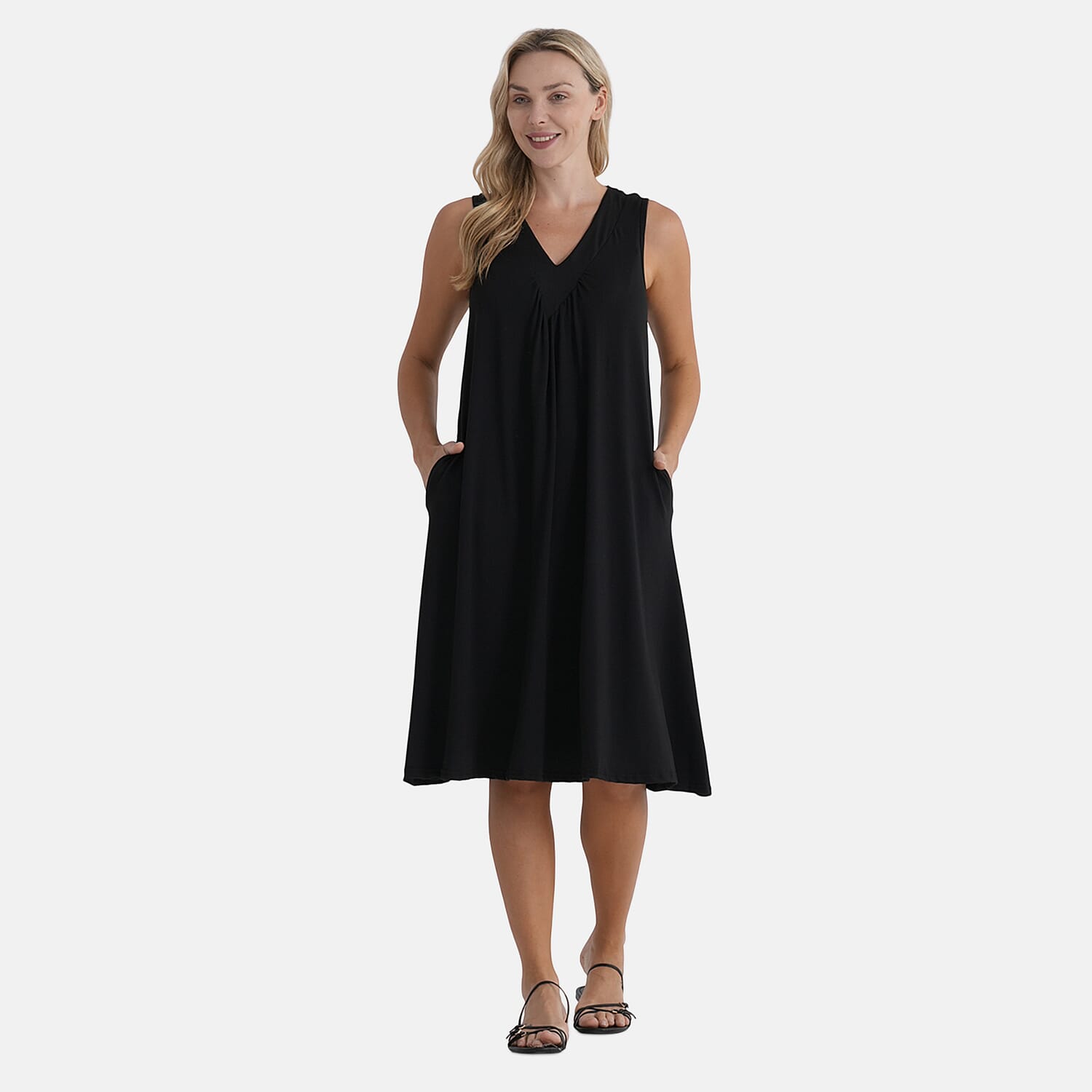 La Marey Black Midi Lounge Dress - One Size Fits Most
