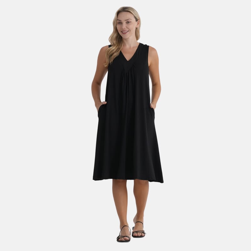 La Marey Black Midi Lounge Dress - One Size Fits Most