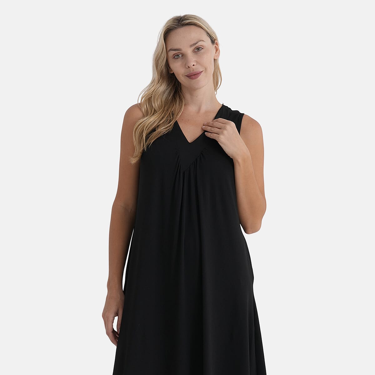  La Marey Black Midi Lounge Dress - One Size Fits Most image number 5