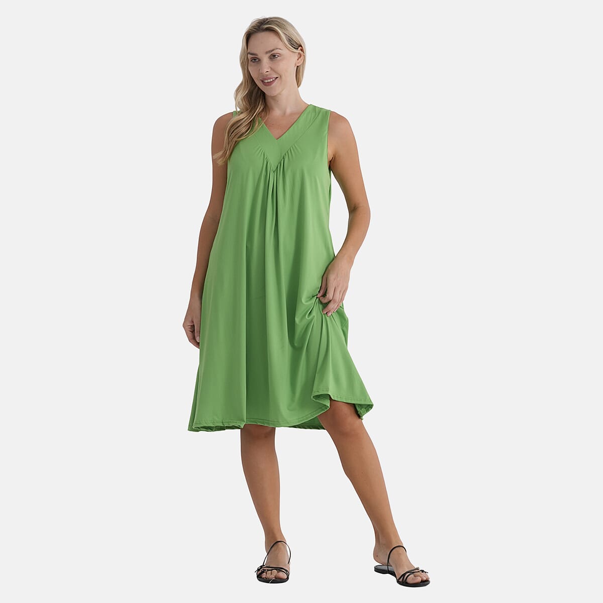  La Marey Green Midi Lounge Dress - One Size Fits Most image number 4