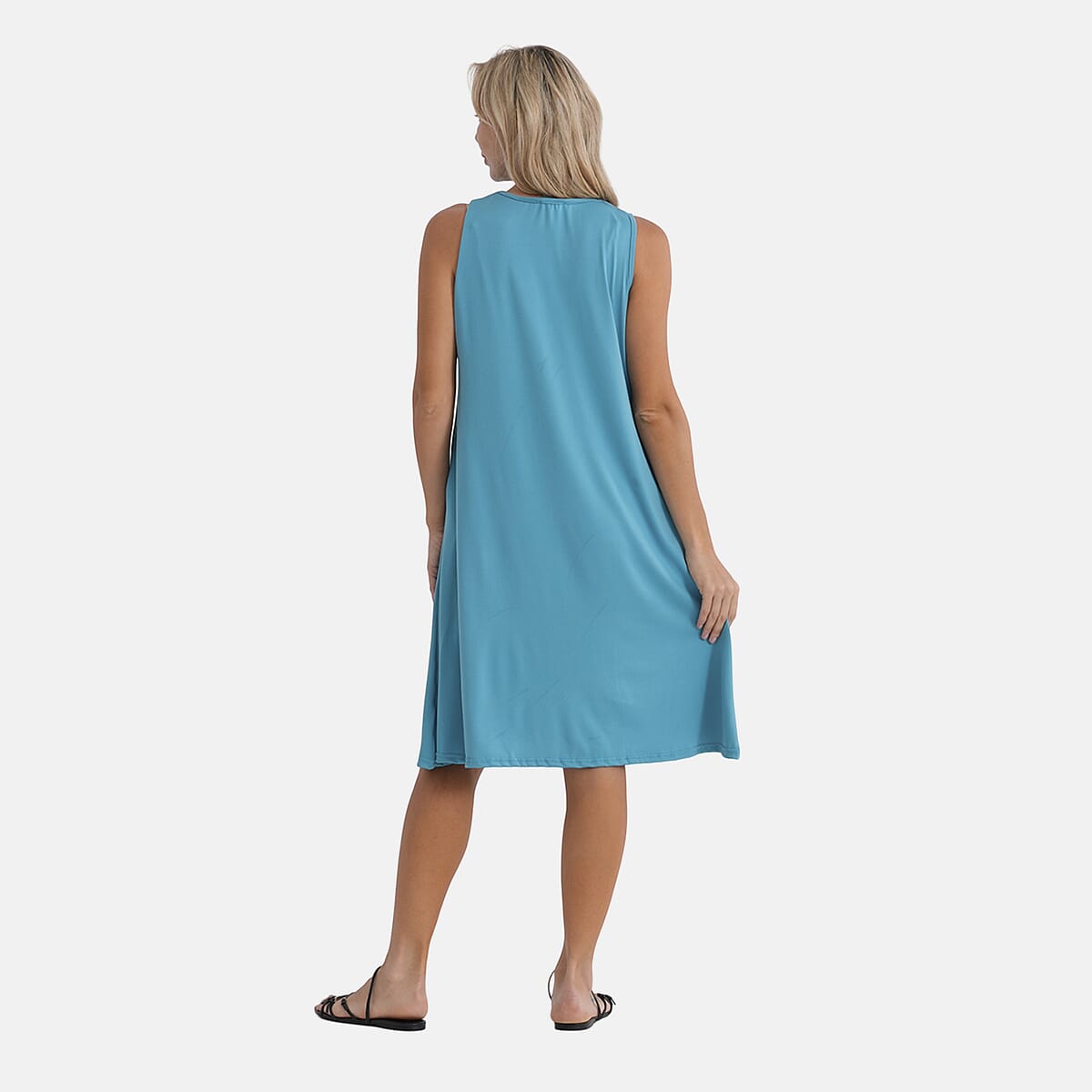  La Marey Turquoise Midi Lounge Dress - One Size Fits Most image number 2