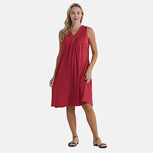  La Marey Red Midi Lounge Dress - One Size Fits Most