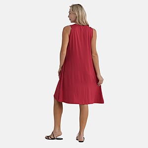  La Marey Red Midi Lounge Dress - One Size Fits Most