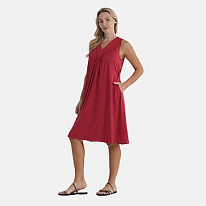  La Marey Red Midi Lounge Dress - One Size Fits Most