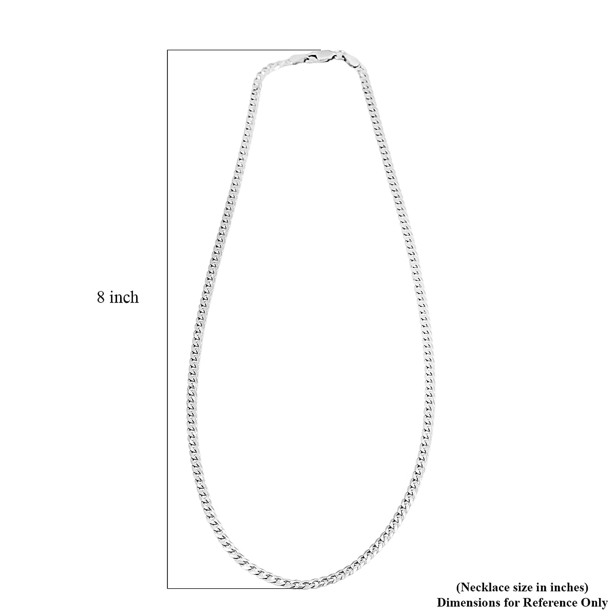 Italian Rhodium Over Sterling Silver Flat Curb Chain Necklace 18 Inches&nbsp;5.20 Grams image number 6
