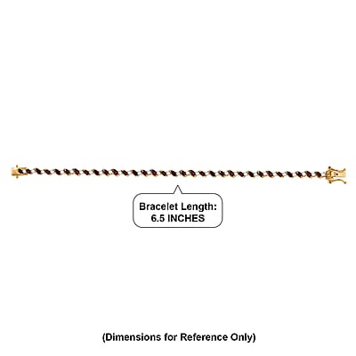 D'Joy Premium Anthill Garnet and Moissanite 4.40 ctw Heartbeat Marquise Bracelet in 18K Vermeil Yellow Gold Over Sterling Silve (6.50 In)