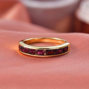 D'Joy Premium Anthill Garnet 1.50 ctw Eternal Love Ring in 18K Vermeil Yellow Gold Over Sterling Silver (Size 10.0) (Del. in 5-7 Days) 