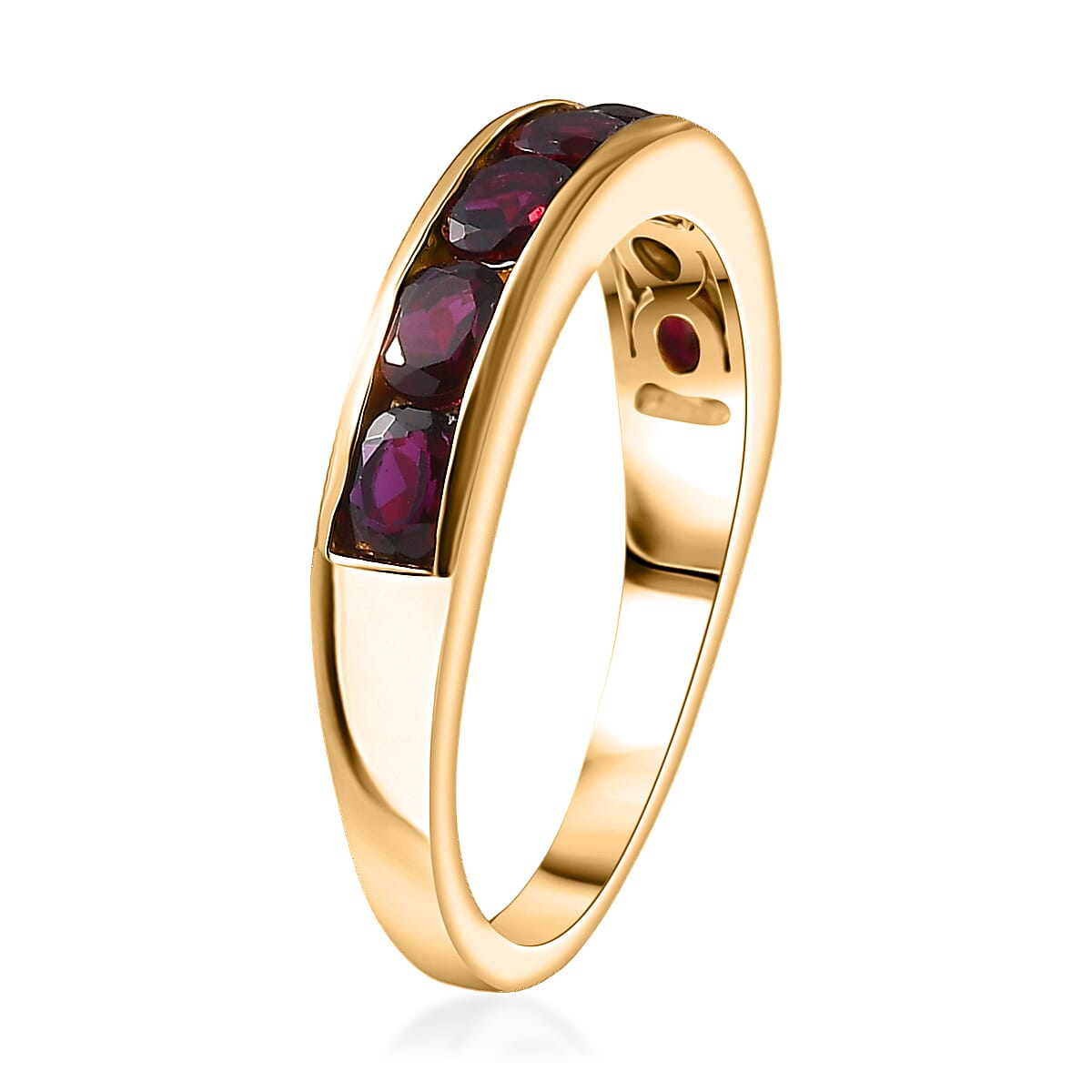 D'Joy Premium Anthill Garnet 1.50 ctw Eternal Love Ring in 18K Vermeil Yellow Gold Over Sterling Silver (Size 10.0) (Del. in 5-7 Days)  image number 3