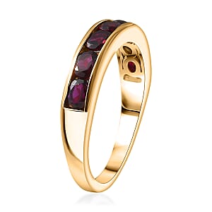 D'Joy Premium Anthill Garnet 1.50 ctw Eternal Love Ring in 18K Vermeil Yellow Gold Over Sterling Silver (Size 10.0) (Del. in 5-7 Days) 