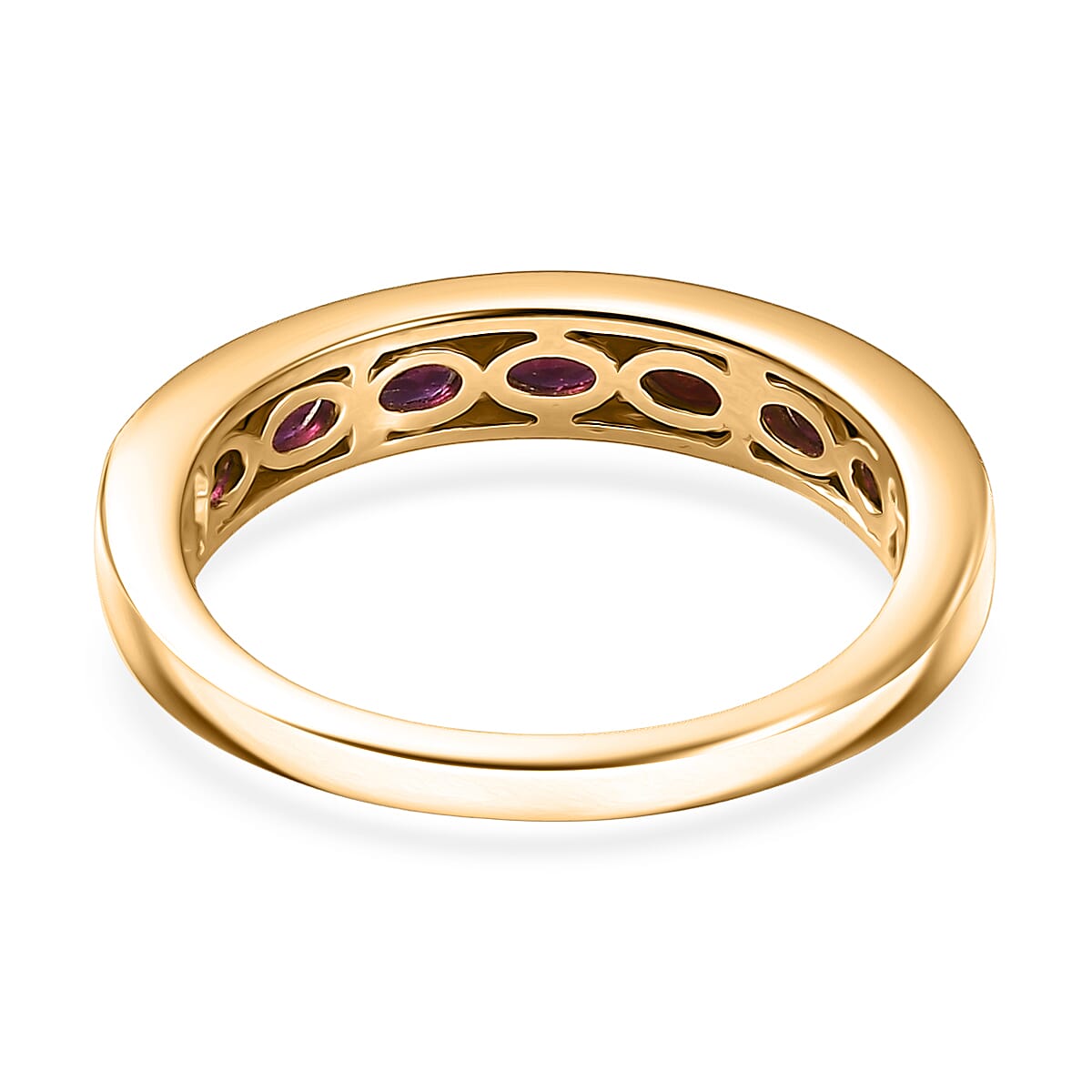D'Joy Premium Anthill Garnet 1.50 ctw Eternal Love Ring in 18K Vermeil Yellow Gold Over Sterling Silver (Size 10.0) (Del. in 5-7 Days)  image number 4