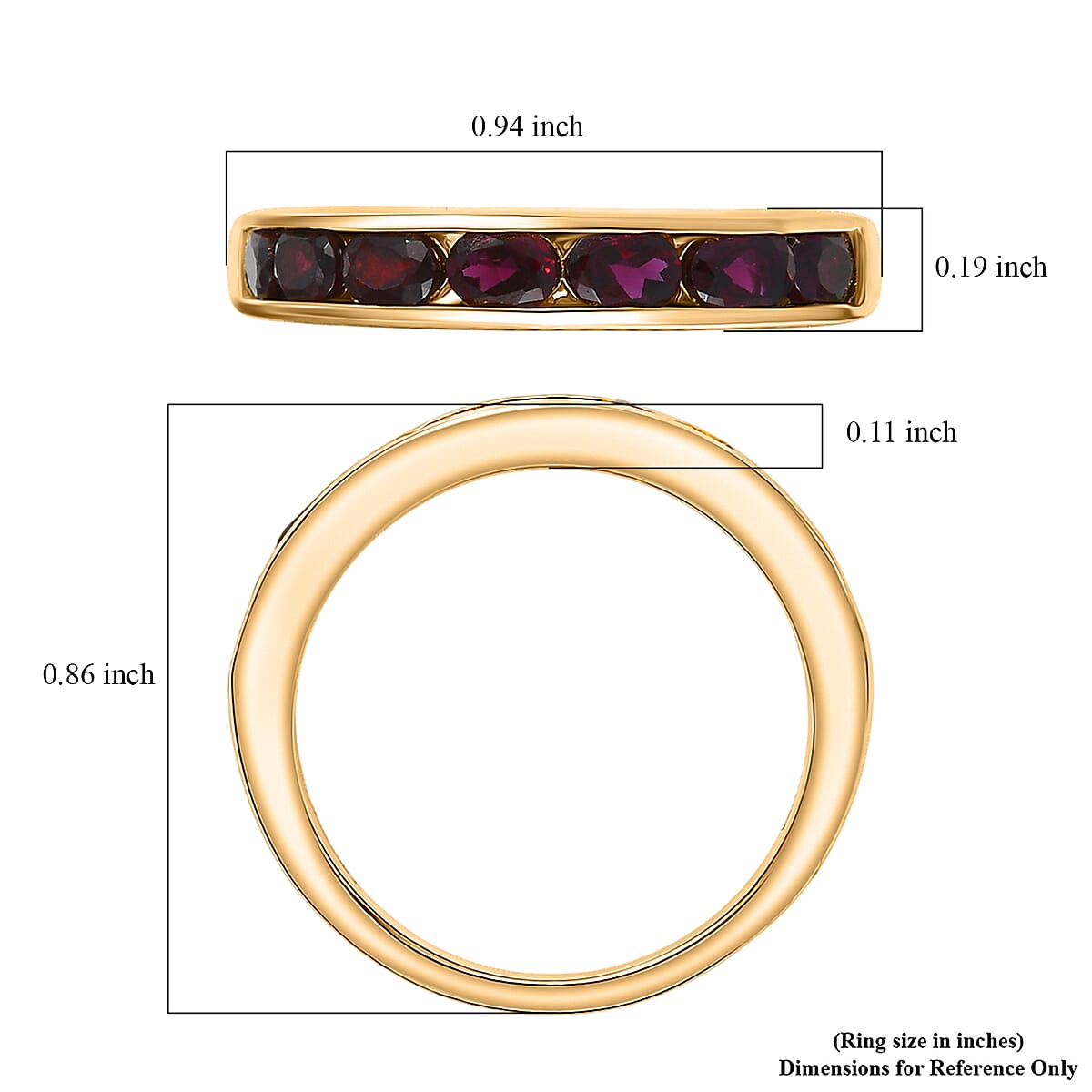 D'Joy Premium Anthill Garnet 1.50 ctw Eternal Love Ring in 18K Vermeil Yellow Gold Over Sterling Silver (Size 10.0) (Del. in 5-7 Days)  image number 5
