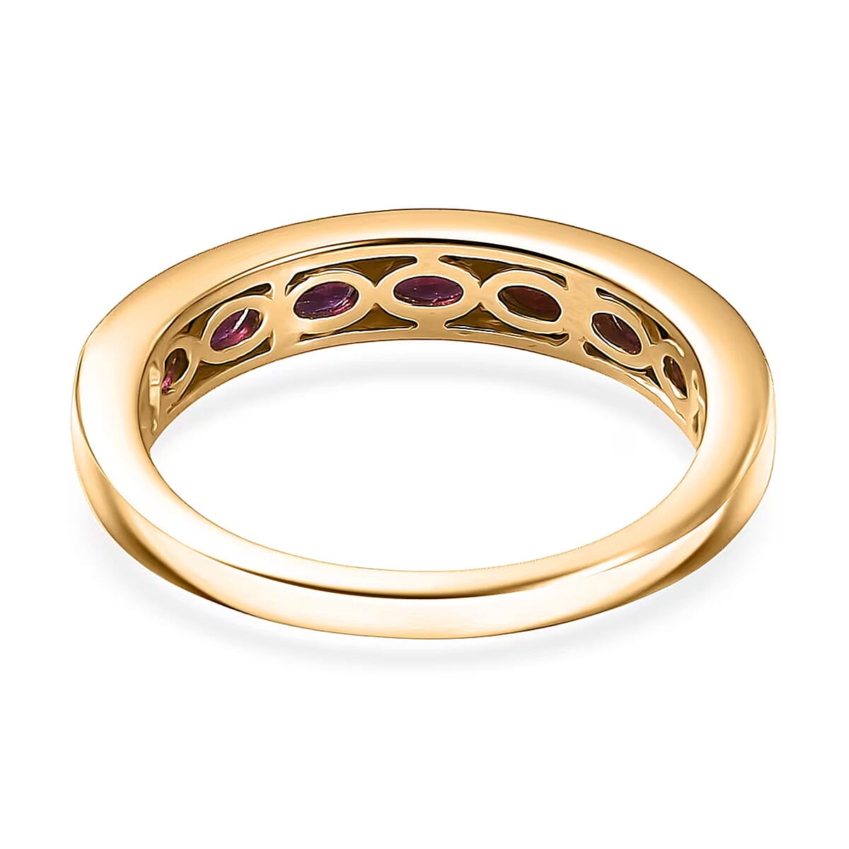 D'Joy Premium Anthill Garnet 7 Stone Ring in 18K Vermeil YG Over Sterling Silver (Size 10.0) 1.50 ctw image number 6