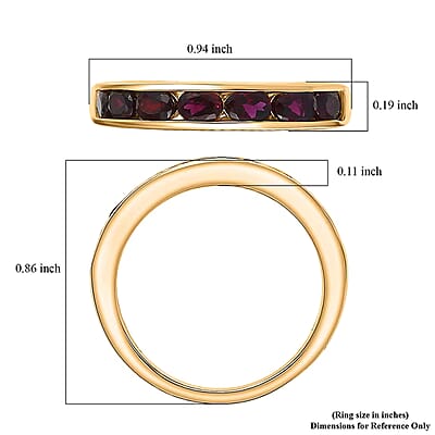 D'Joy Premium Anthill Garnet 1.50 ctw Eternal Love Ring in 18K Vermeil Yellow Gold Over Sterling Silver (Size 8.0)