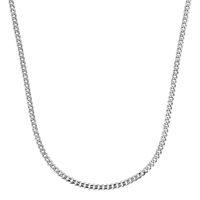 Italian Black Rhodium Over Sterling Silver Flat Curb Chain Necklace 18 Inches 5.30 Grams