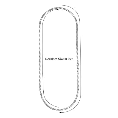 Italian Black Rhodium Over Sterling Silver Flat Curb Chain Necklace 18 Inches 5.30 Grams
