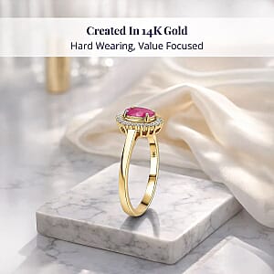 Luxoro Premium Mozambique Ruby and I2 Diamond 1.30 ctw Ring in 14K Yellow Gold (Size 5.0)