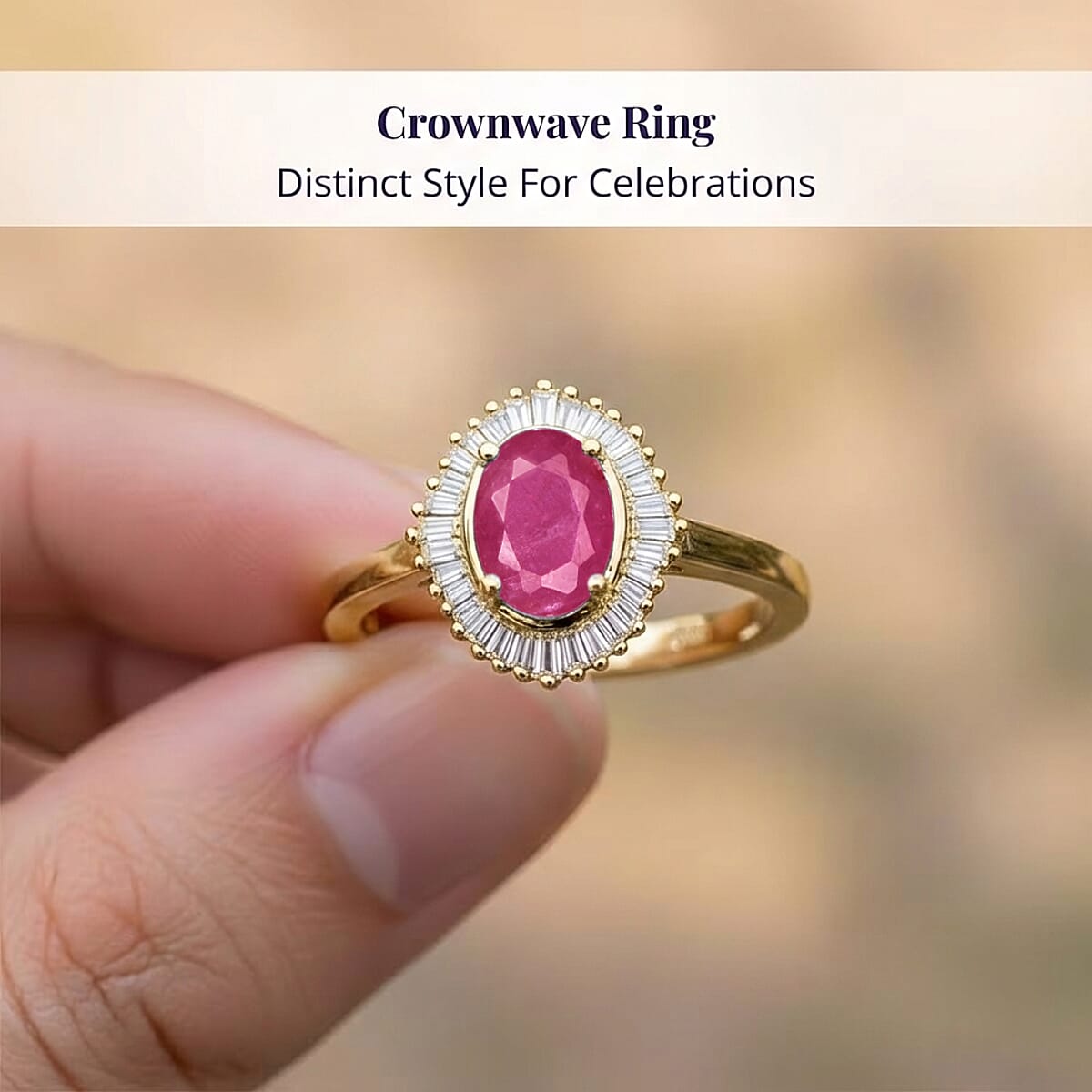 Luxoro Premium Mozambique Ruby and I2 Diamond 1.30 ctw Ring in 14K Yellow Gold (Size 5.0) image number 4