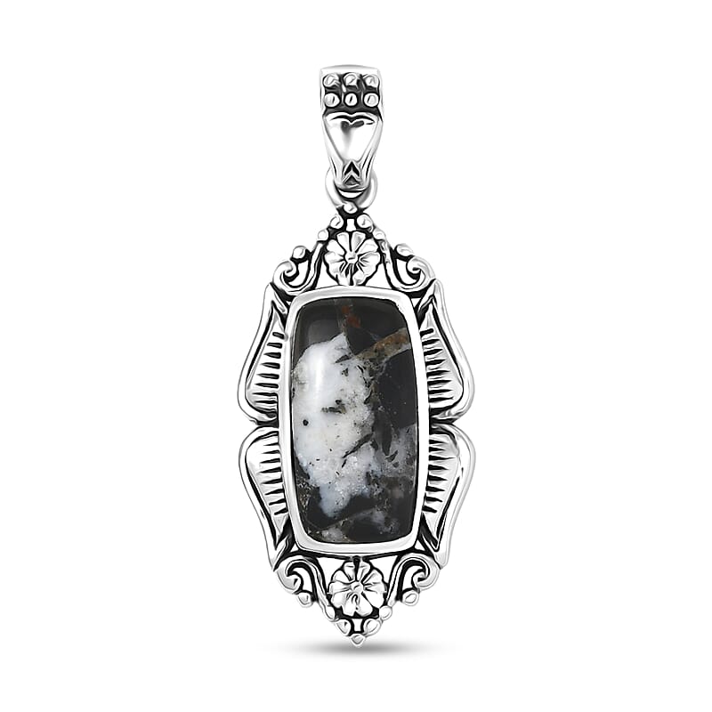D'Joy Artisan Crafted Premium White Buffalo 2.80 ctw Pendant without Chain in Sterling Silver
