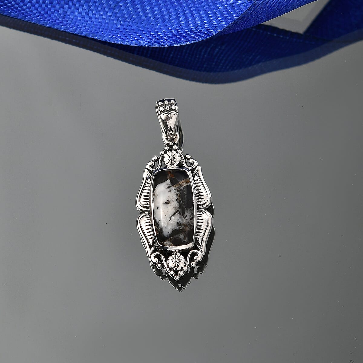 D'Joy Artisan Crafted White Buffalo  Fancy Pendant Sterling Silver 2.40 ctw image number 1