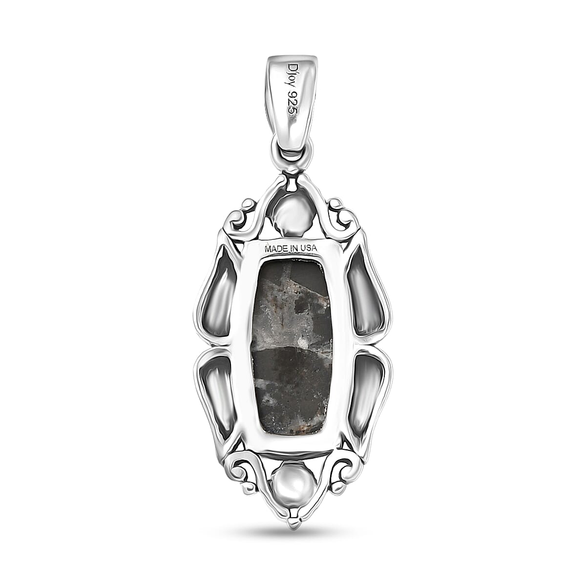 D'Joy Artisan Crafted Premium White Buffalo 2.80 ctw Pendant without Chain in Sterling Silver
