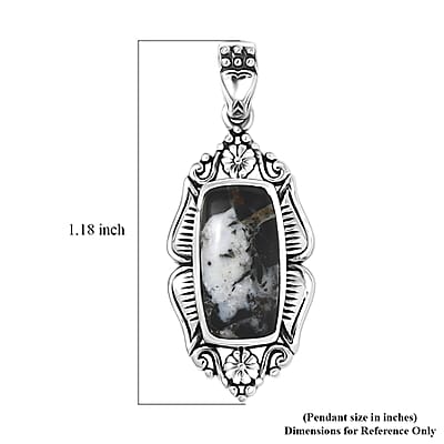 D'Joy Artisan Crafted Premium White Buffalo 2.80 ctw Pendant without Chain in Sterling Silver
