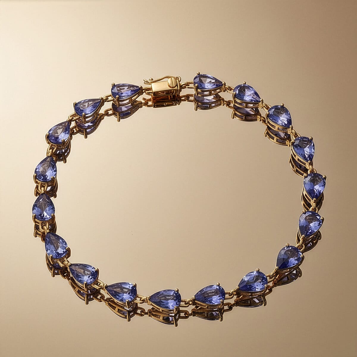 Luxoro Premium Tanzanite 11.35 ctw Bracelet in 10K Yellow Gold (7.25 In) image number 1