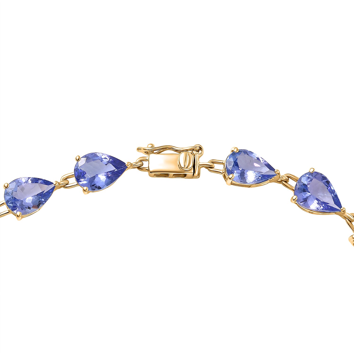 Luxoro Premium Tanzanite 11.00 ctw Line Bracelet in 10K Yellow Gold (7.25 In)