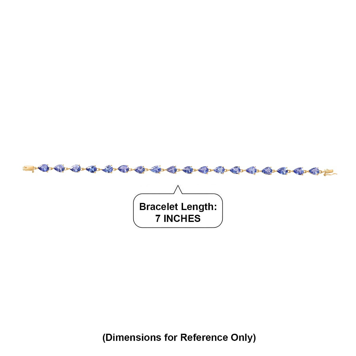 Luxoro Premium Tanzanite 11.35 ctw Bracelet in 10K Yellow Gold (7.25 In) image number 4