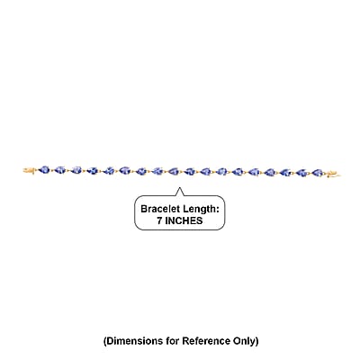 Luxoro Premium Tanzanite 11.00 ctw Line Bracelet in 10K Yellow Gold (7.25 In)