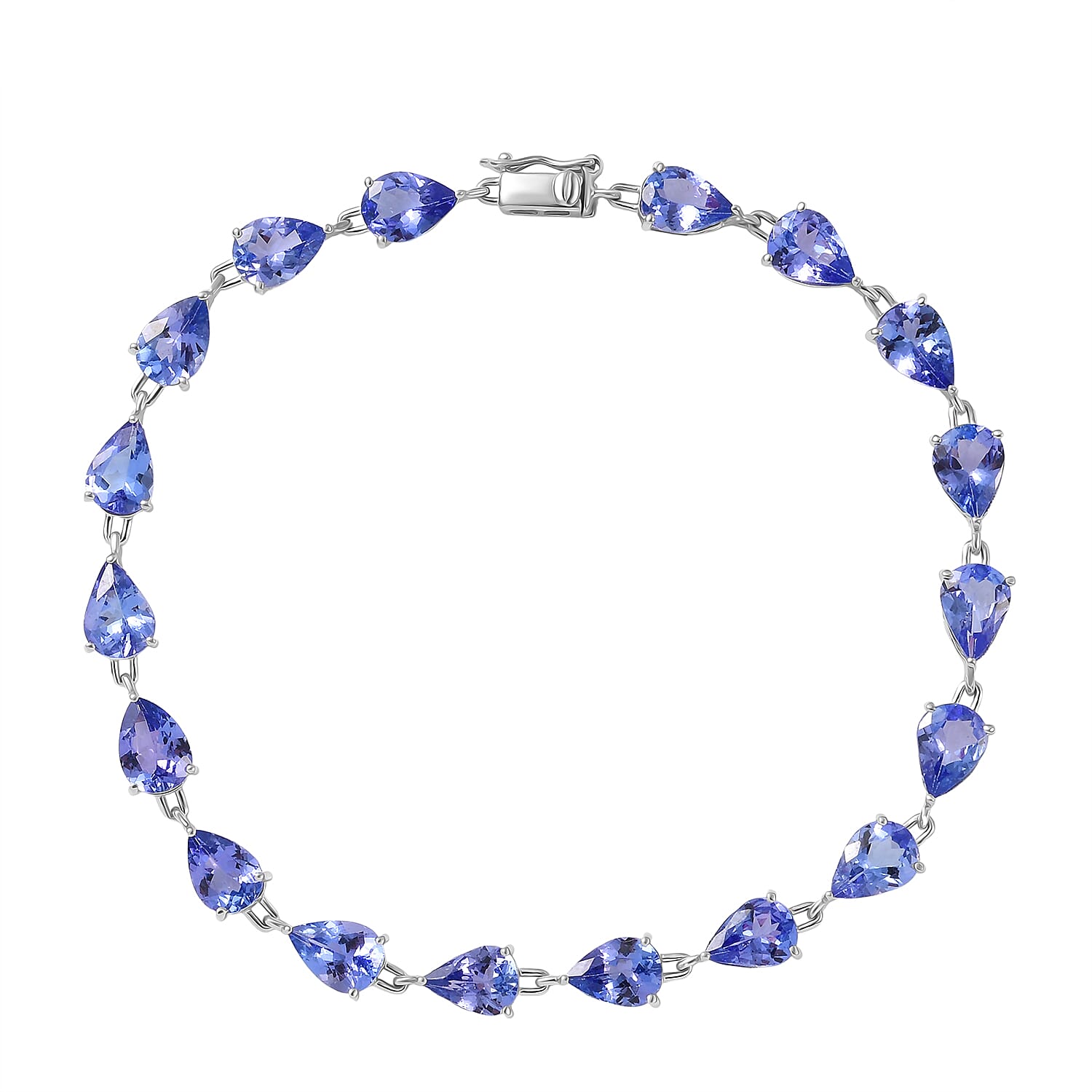 Luxoro Premium Tanzanite 13.00 ctw Line Bracelet in 10K White Gold (7.25 In)