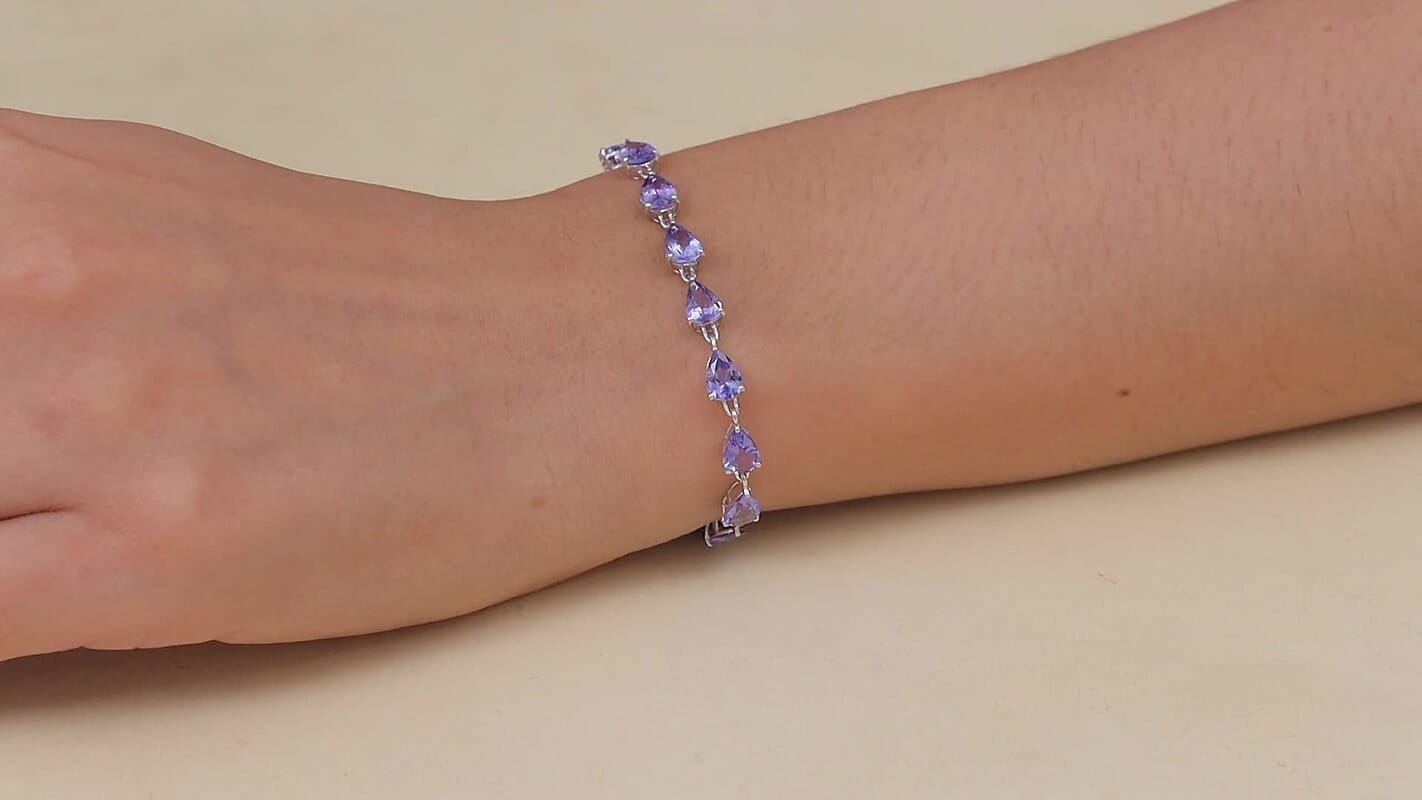 Luxoro 10K Yellow Gold Premium Tanzanite Bracelet (7.25 In) 11.35 ctw