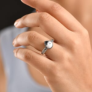 D'Joy Premium White Buffalo 2.80 ctwv Ring in Sterling Silver (Size 7.0)