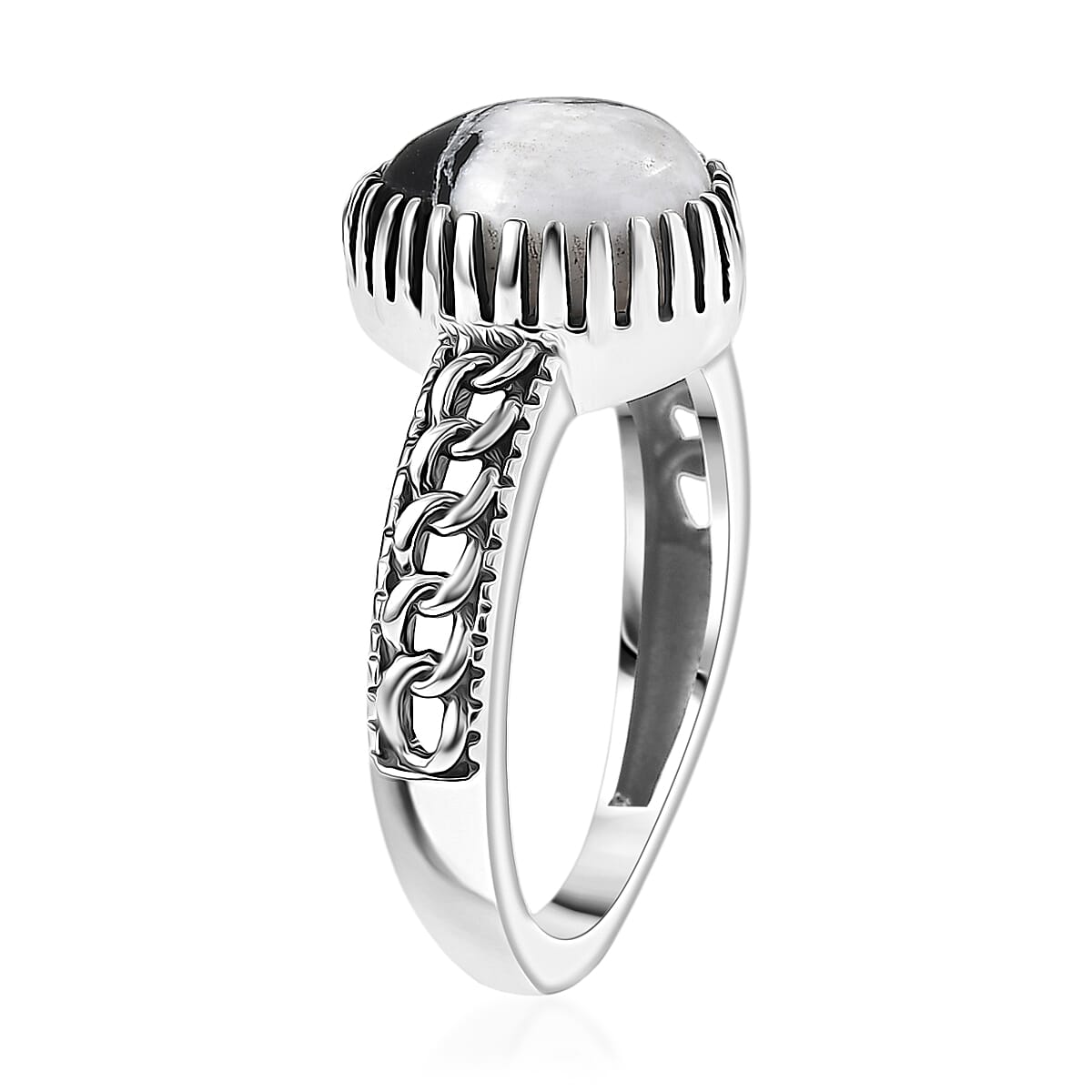 D'Joy Premium White Buffalo 2.80 ctwv Ring in Sterling Silver (Size 7.0) image number 3