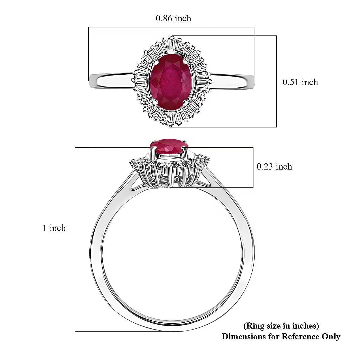 Rhapsody AAAA Mozambique Ruby and E-F VS Diamond 1.30 ctw Ring in 18K White Gold (Size 7.5) image number 5