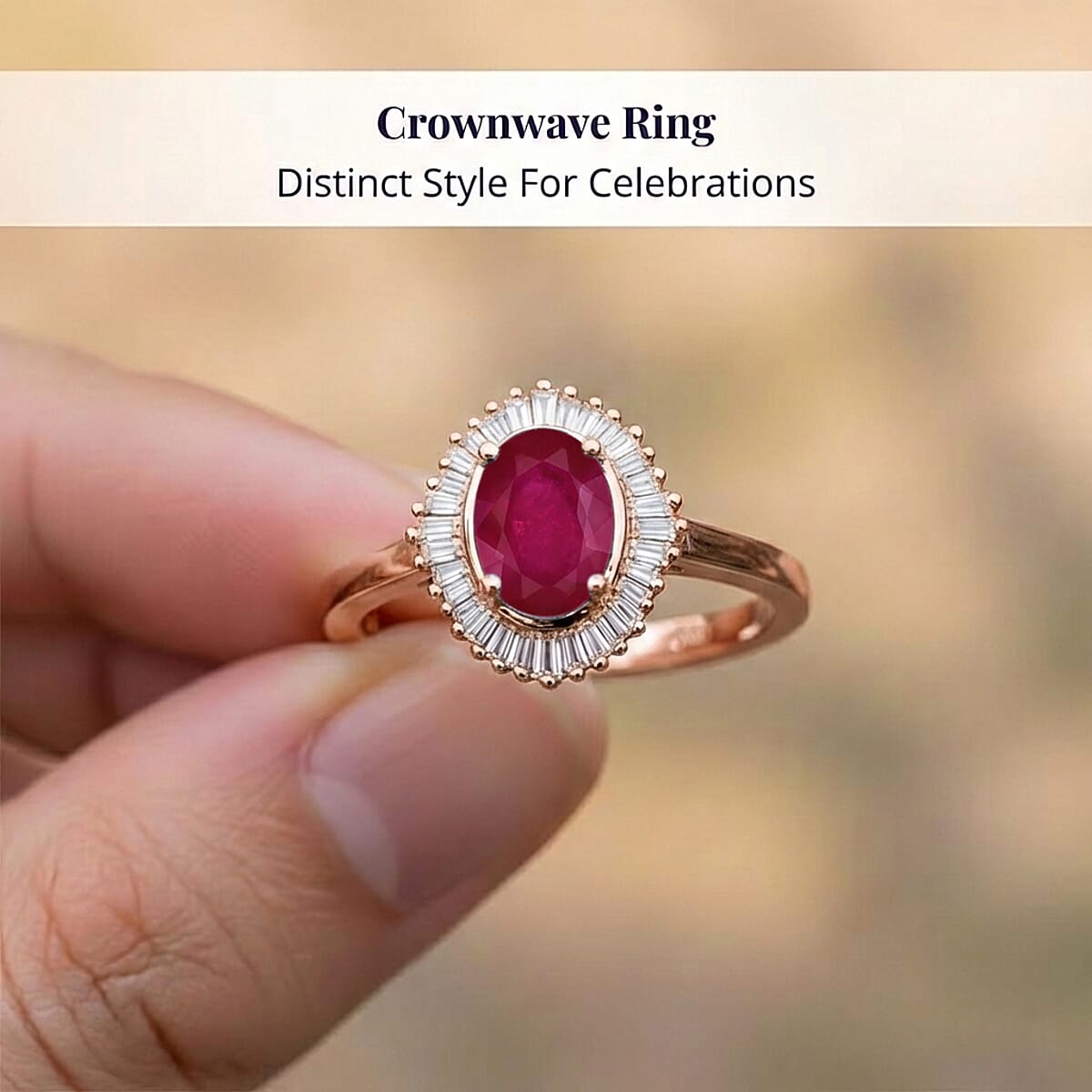 Rhapsody AAAA Mozambique Ruby and E-F VS Diamond 1.30 ctw Ring in 18K Rose Gold (Size 10.0) image number 4