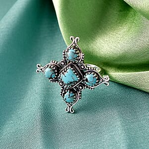 D'Joy Artisan Crafted Premium Blue Moon Turquoise 2.80 ctw Ring in Sterling Silver (Size 10.0)