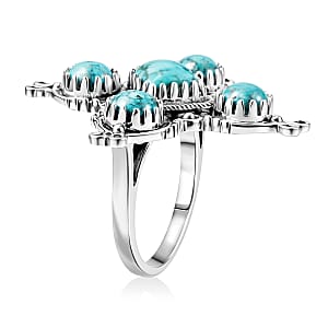 D'Joy Artisan Crafted Premium Blue Moon Turquoise 2.80 ctw Ring in Sterling Silver (Size 10.0)