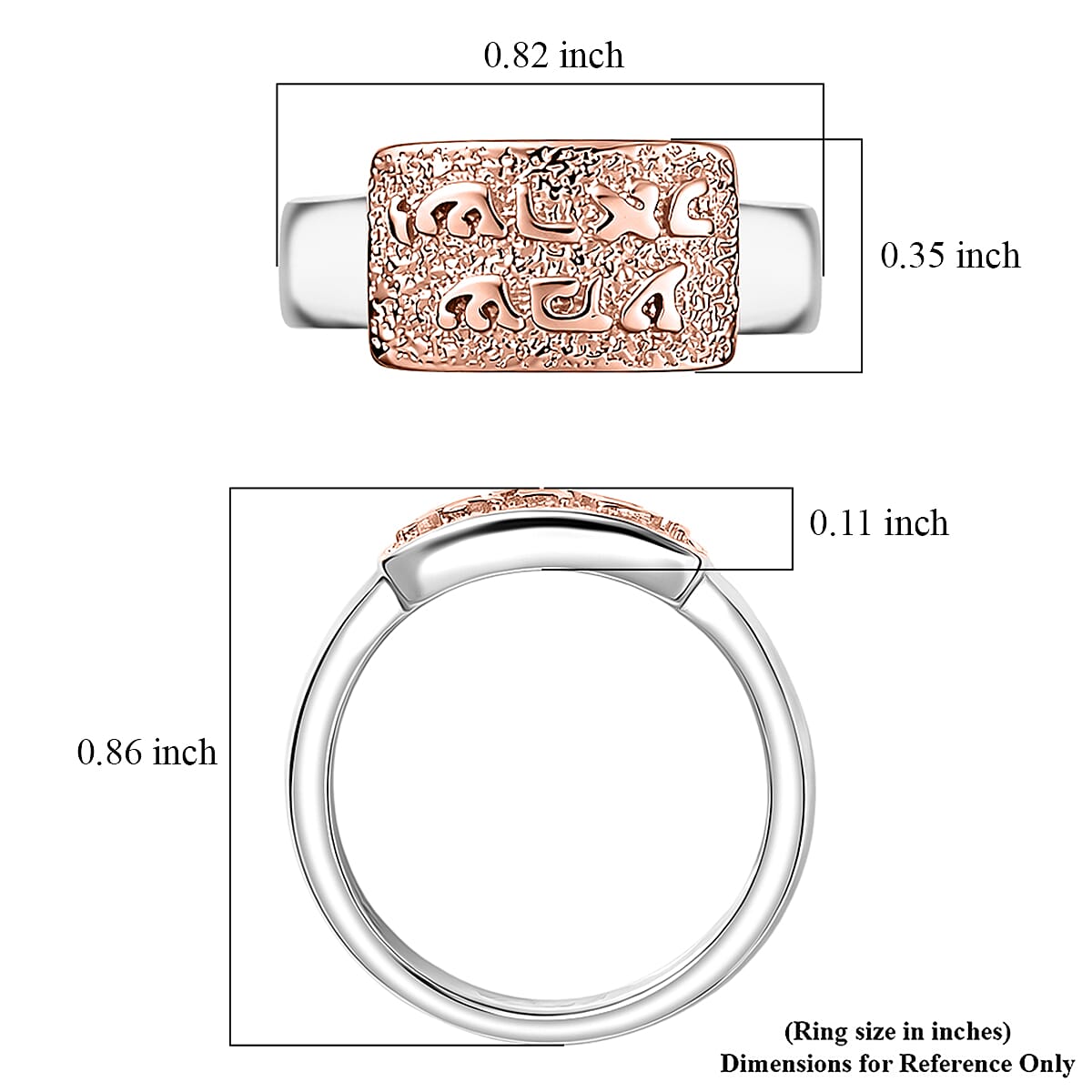 D'Joy Passport to Israel 18K Vermeil RG and Rhodium Over Sterling Silver Band Ring (Size 10.0) image number 5