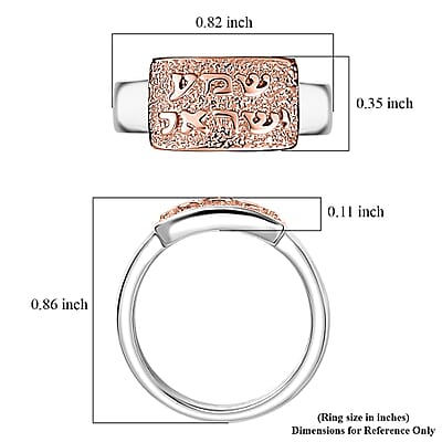 D'Joy Passport to Israel 18K Vermeil RG and Rhodium Over Sterling Silver Band Ring (Size 7.0)