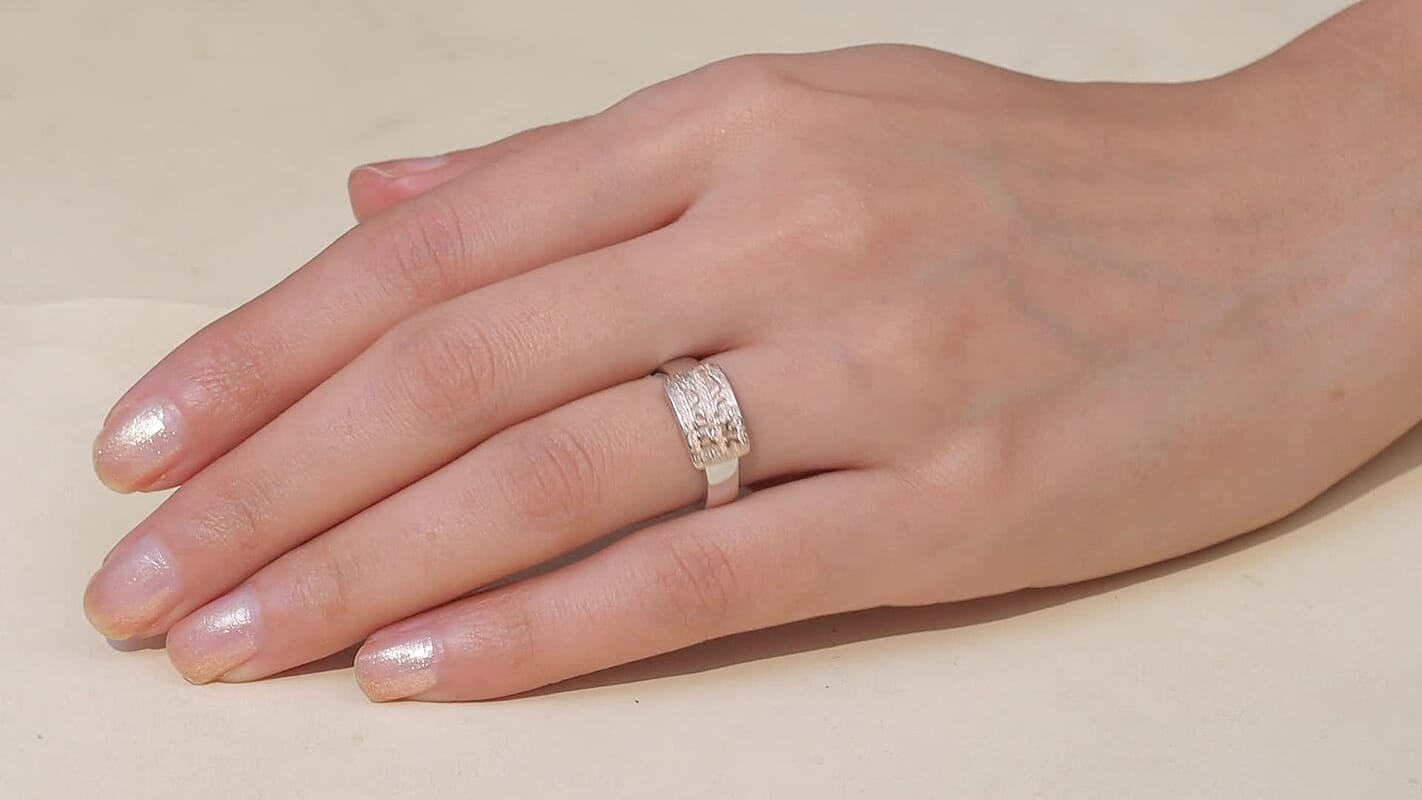 D'Joy Passport to Israel 18K Vermeil RG and Rhodium Over Sterling Silver Band Ring (Size 10.0)