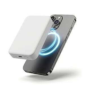 Livmore White P5 Magnetic 5000mAh Power Bank with 5W Wireless Output