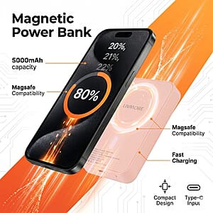 Livmore Pink P5 Magnetic 5000mAh Power Bank with 5W Wireless Output