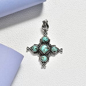 D'Joy Artisan Crafted Premium Blue Moon Turquoise 2.80 ctw Pendant without Chain in Sterling Silver