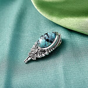 D'Joy Artisan Crafted Premium Blue Moon Turquoise 4.80 ctw Butterfly Pendant without Chain in Sterling Silver